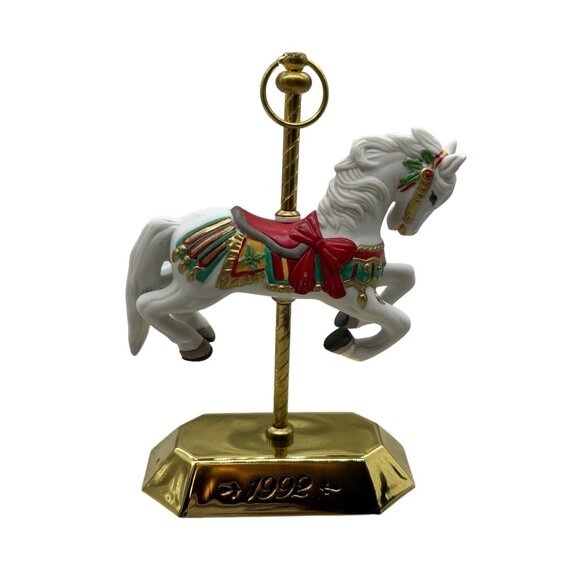 Hallmark Keepsake Ornament 1992 Tobin Fraley Carousel Horse w/ Stand & Box - Picture 7 of 7